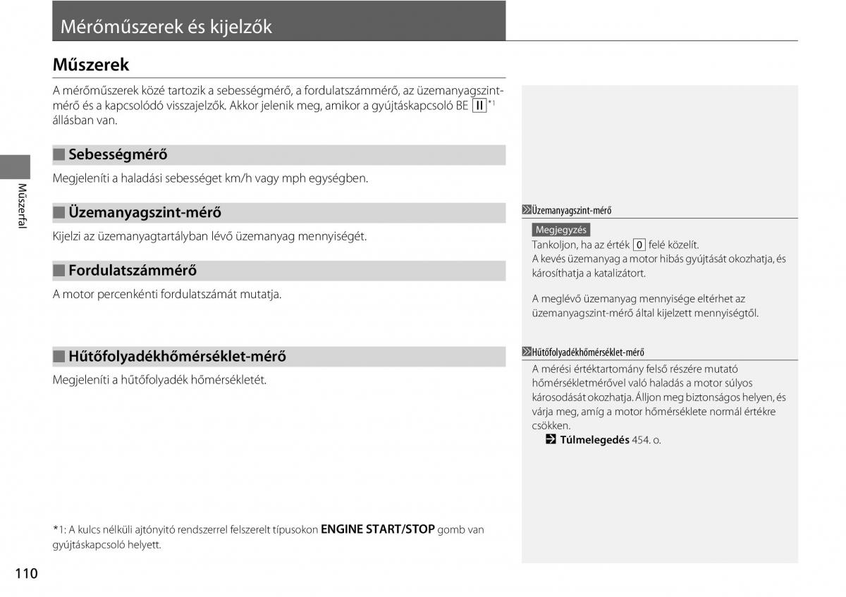 Honda CR V IV 4 Kezelesi utmutato / page 111