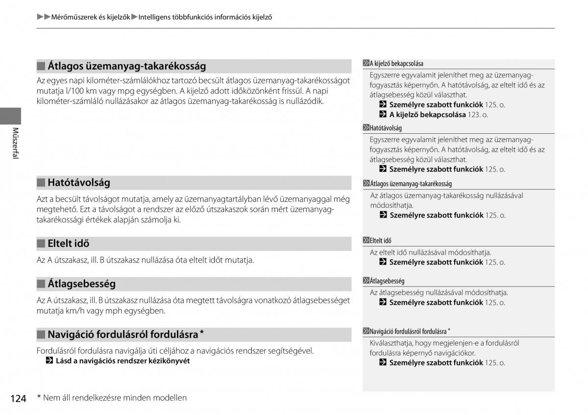 Honda CR V IV 4 Kezelesi utmutato / page 125