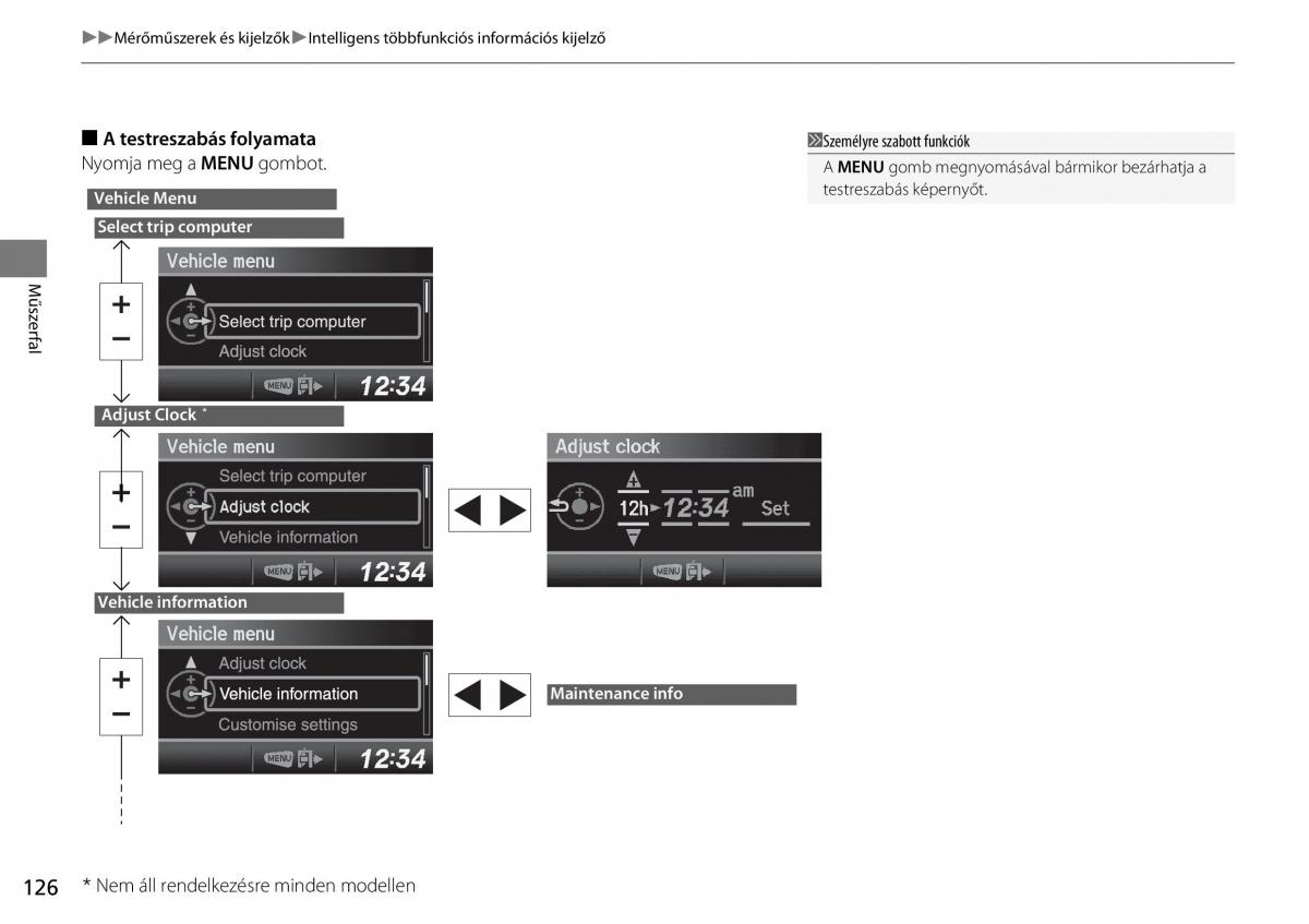 Honda CR V IV 4 Kezelesi utmutato / page 127