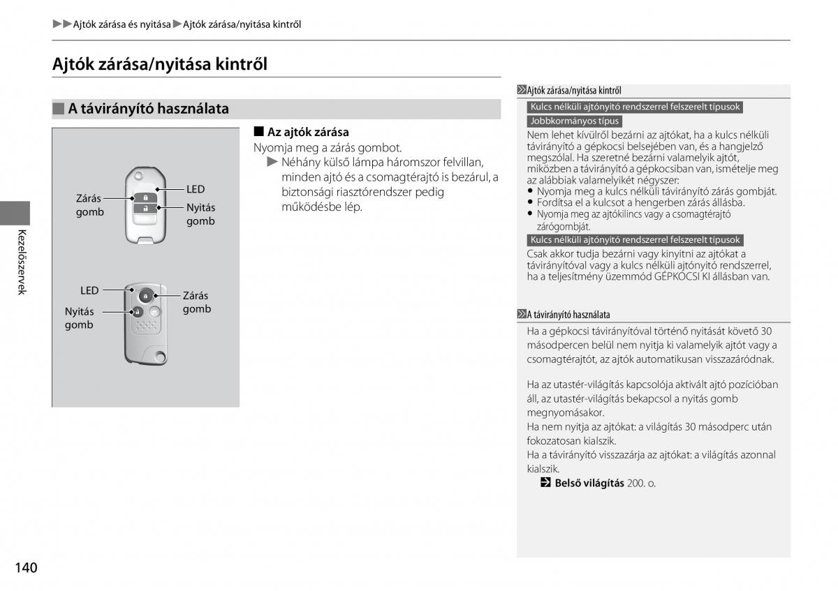 Honda CR V IV 4 Kezelesi utmutato / page 141