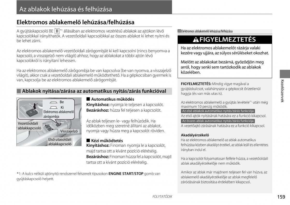 Honda CR V IV 4 Kezelesi utmutato / page 160