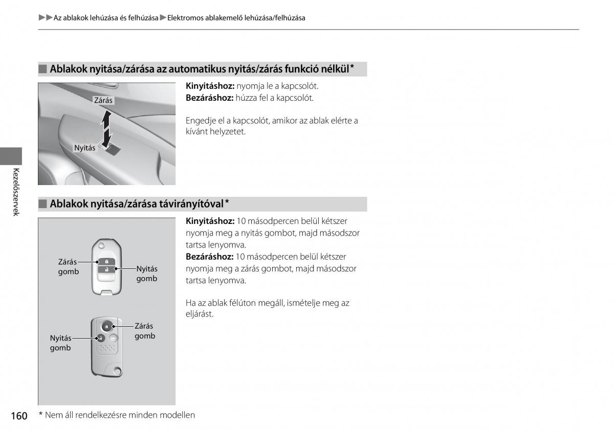 Honda CR V IV 4 Kezelesi utmutato / page 161