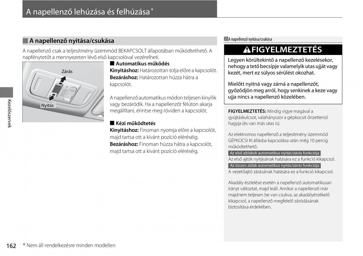 Honda CR V IV 4 Kezelesi utmutato / page 163