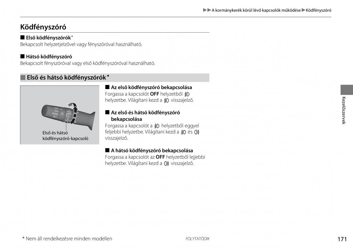 Honda CR V IV 4 Kezelesi utmutato / page 172