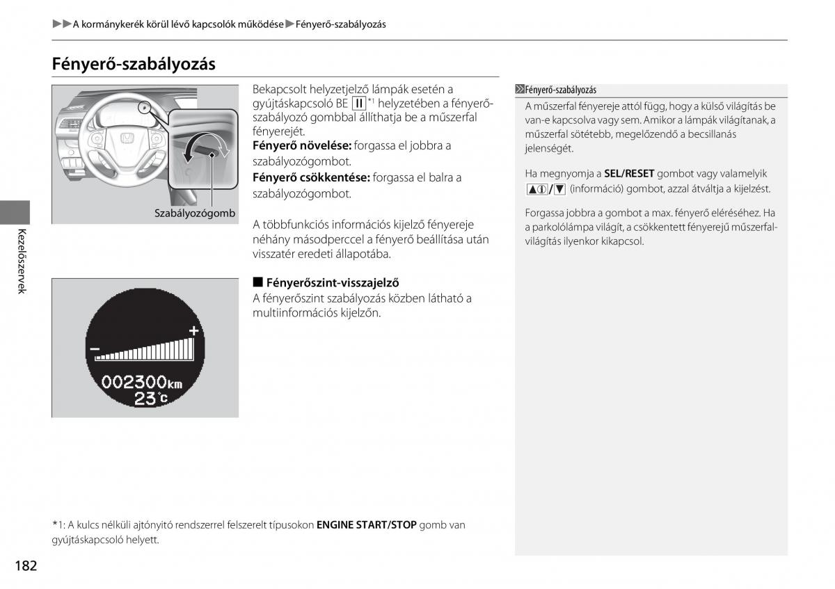 Honda CR V IV 4 Kezelesi utmutato / page 183