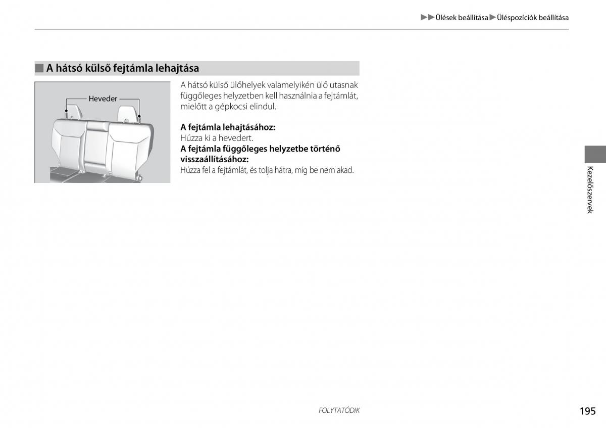 Honda CR V IV 4 Kezelesi utmutato / page 196