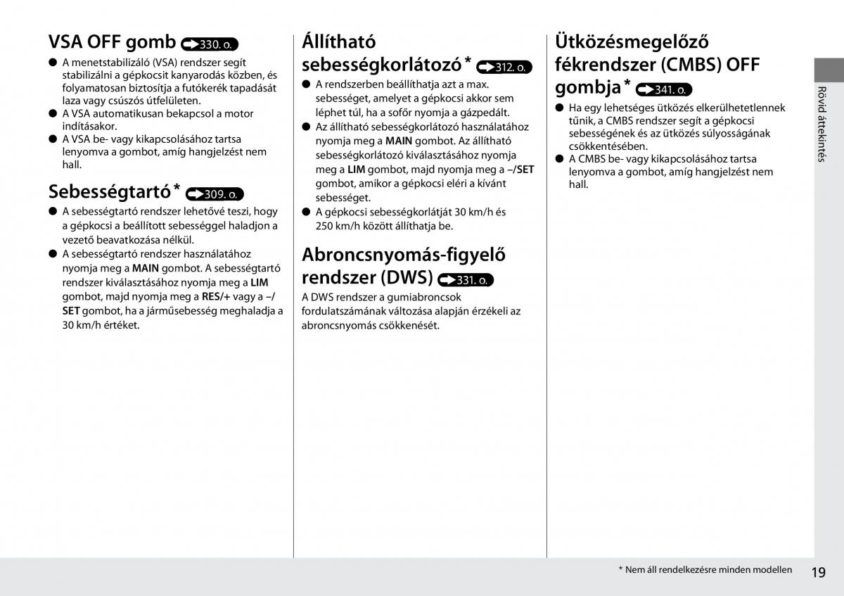 Honda CR V IV 4 Kezelesi utmutato / page 20