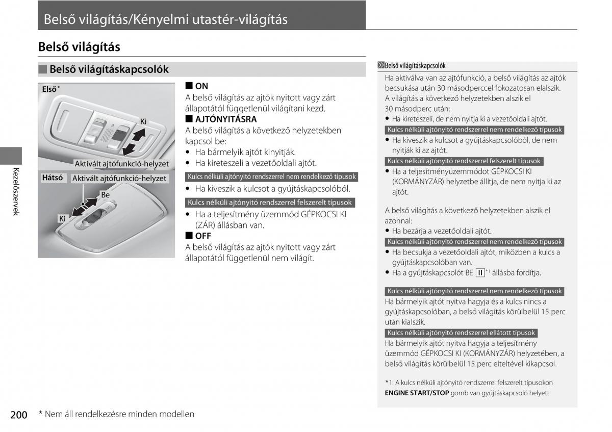 Honda CR V IV 4 Kezelesi utmutato / page 201