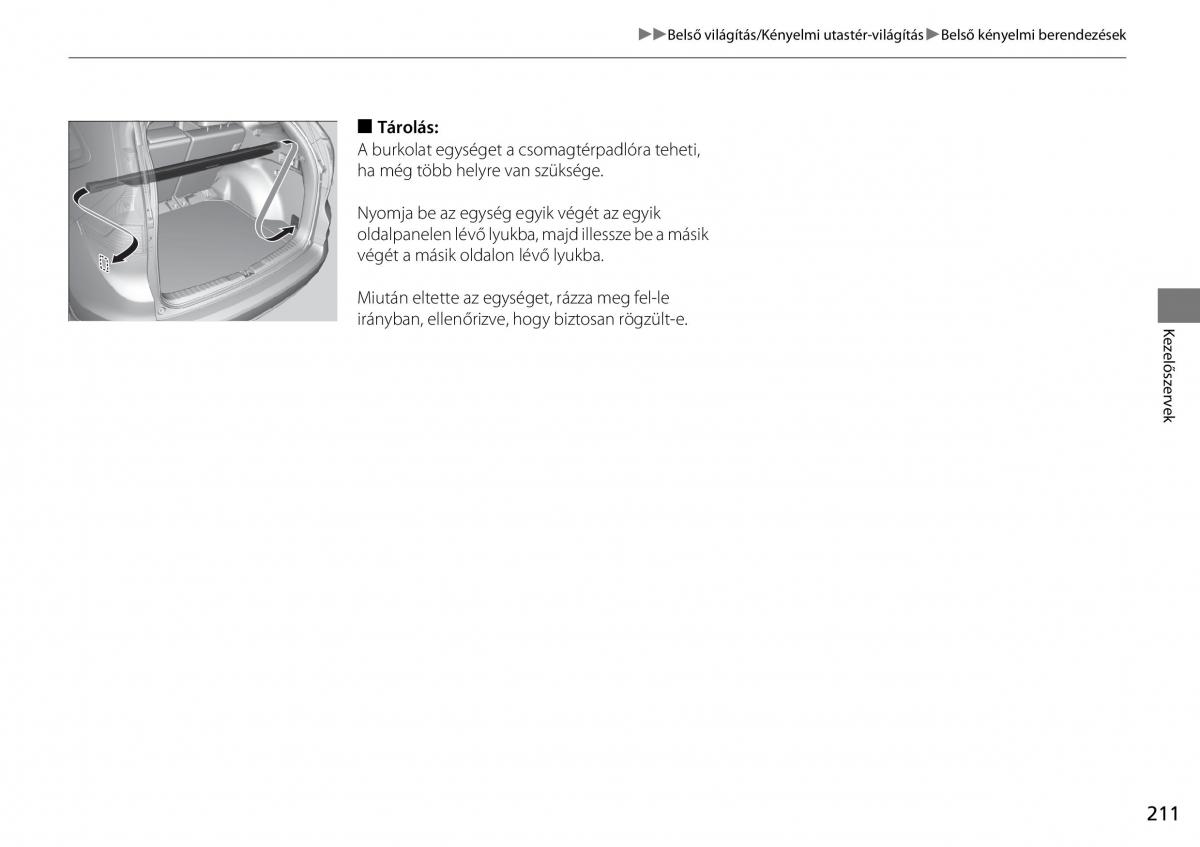 Honda CR V IV 4 Kezelesi utmutato / page 212