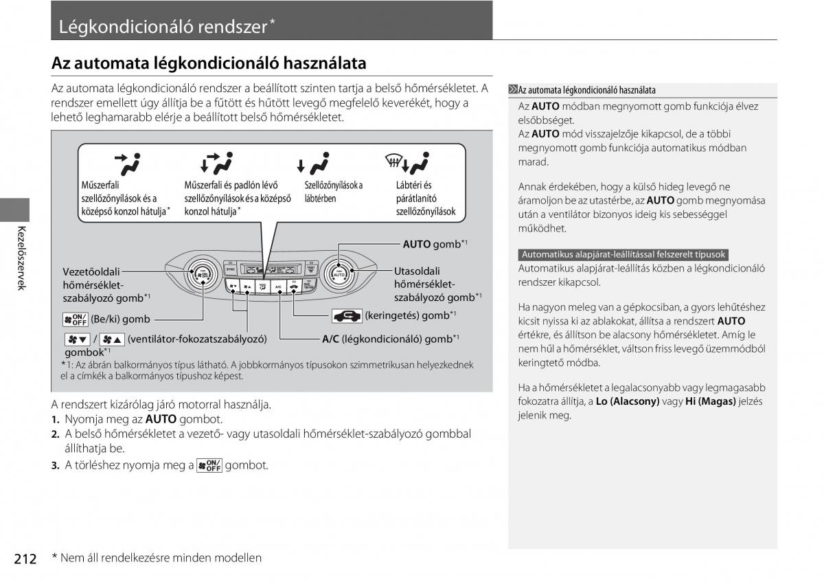 Honda CR V IV 4 Kezelesi utmutato / page 213