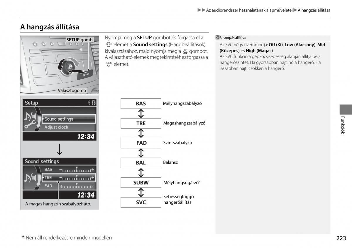 Honda CR V IV 4 Kezelesi utmutato / page 224