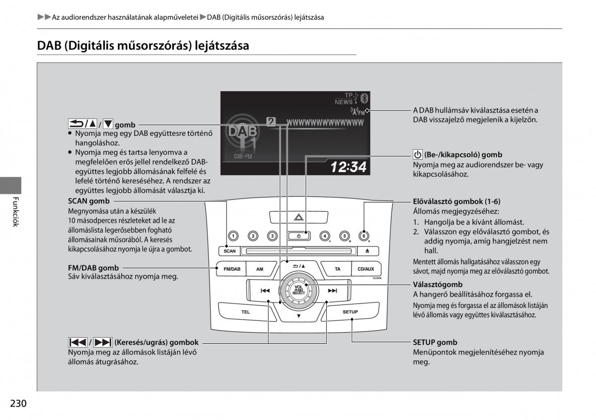 Honda CR V IV 4 Kezelesi utmutato / page 231