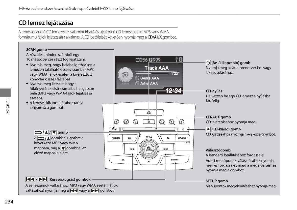 Honda CR V IV 4 Kezelesi utmutato / page 235