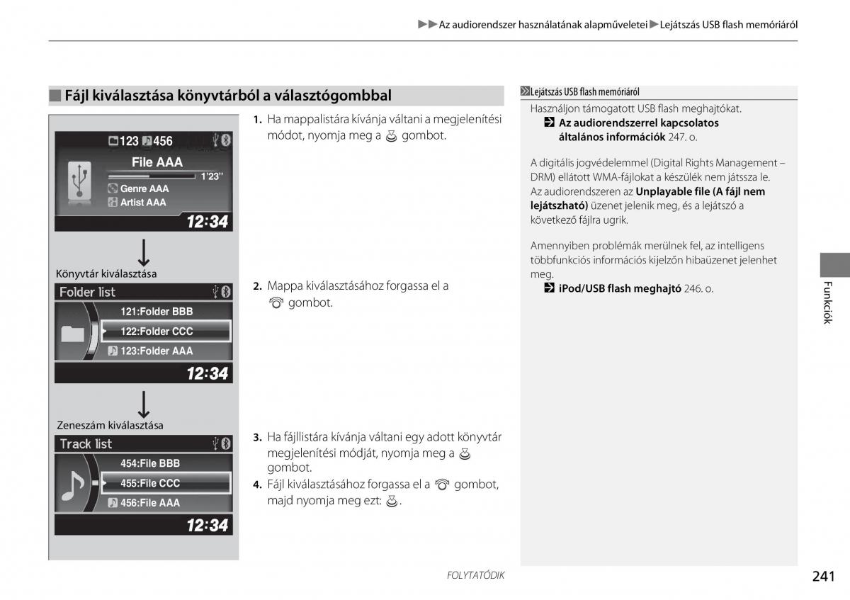 Honda CR V IV 4 Kezelesi utmutato / page 242