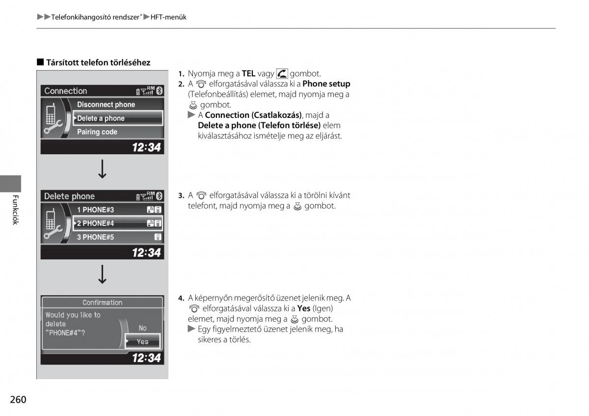 Honda CR V IV 4 Kezelesi utmutato / page 261