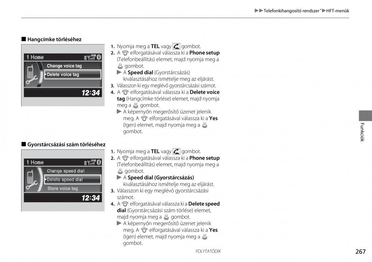 Honda CR V IV 4 Kezelesi utmutato / page 268