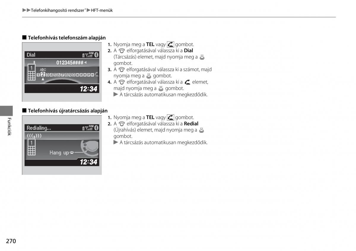 Honda CR V IV 4 Kezelesi utmutato / page 271