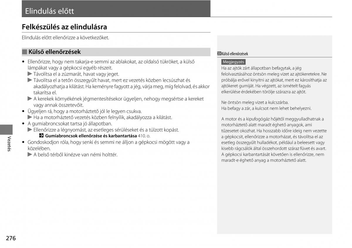 Honda CR V IV 4 Kezelesi utmutato / page 277