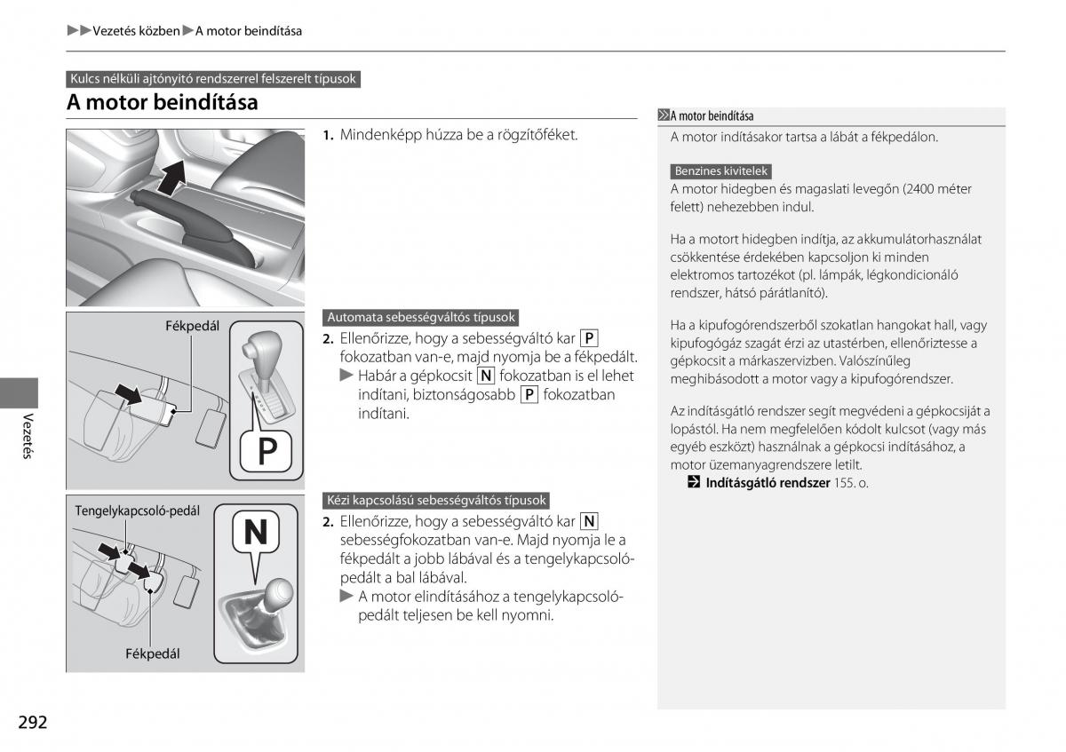 Honda CR V IV 4 Kezelesi utmutato / page 293