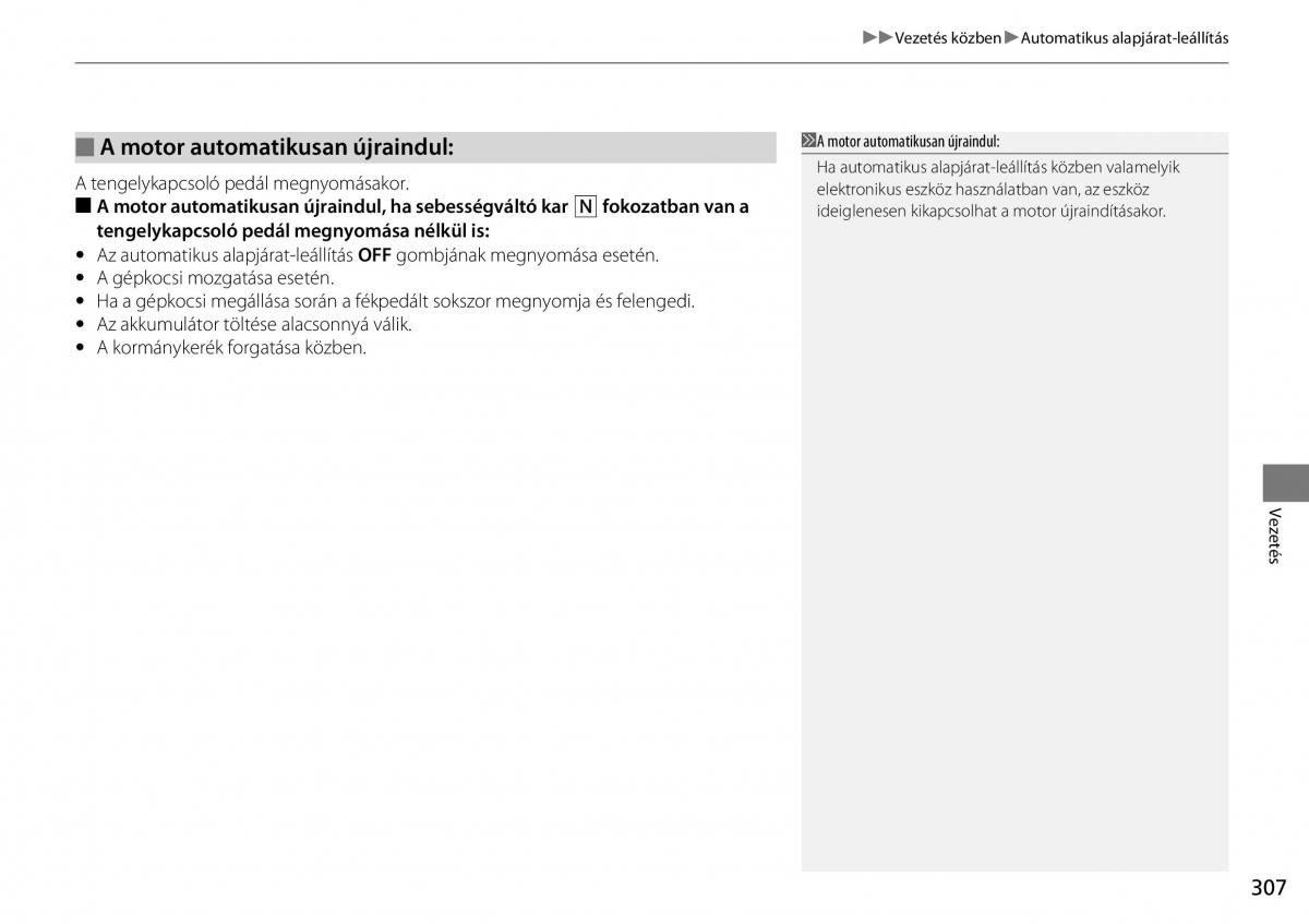 Honda CR V IV 4 Kezelesi utmutato / page 308