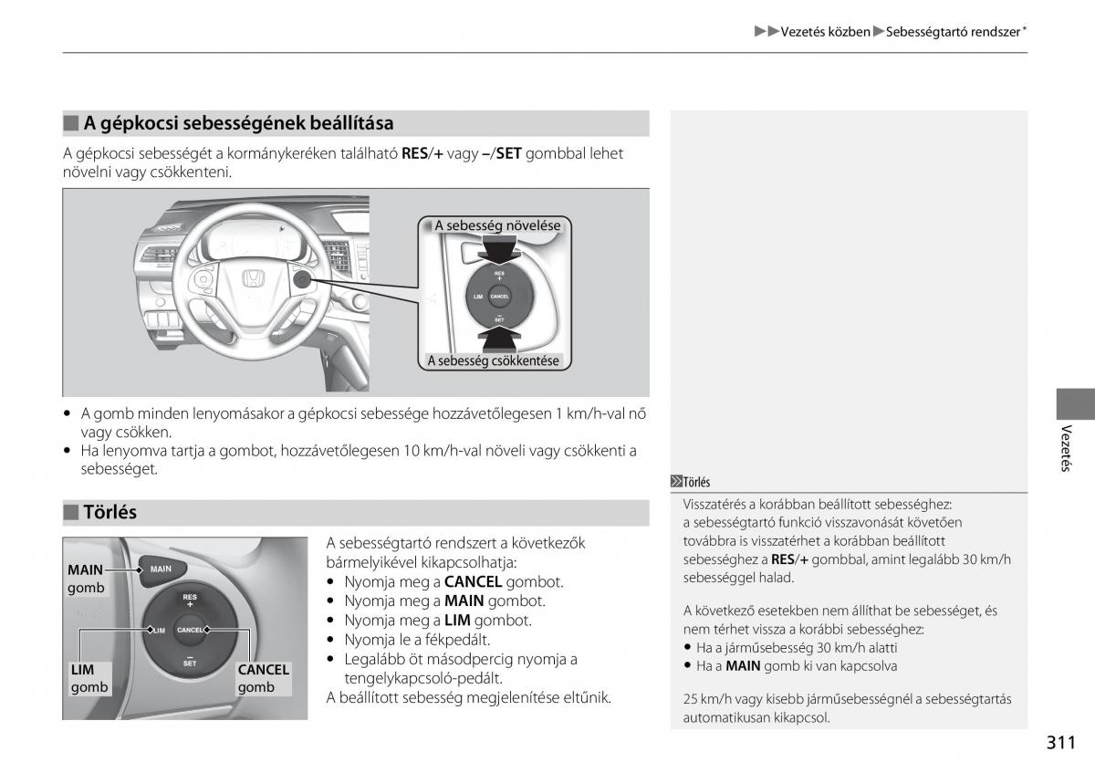 Honda CR V IV 4 Kezelesi utmutato / page 312