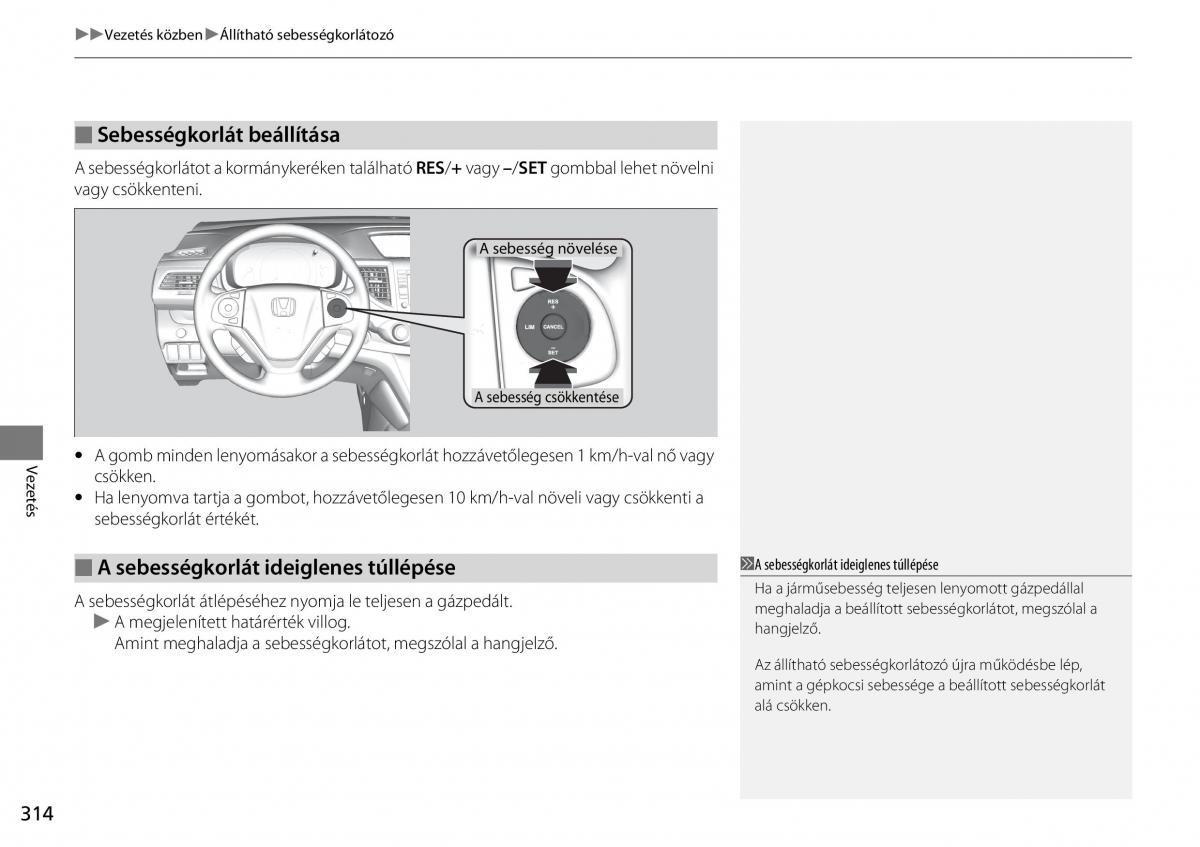 Honda CR V IV 4 Kezelesi utmutato / page 315