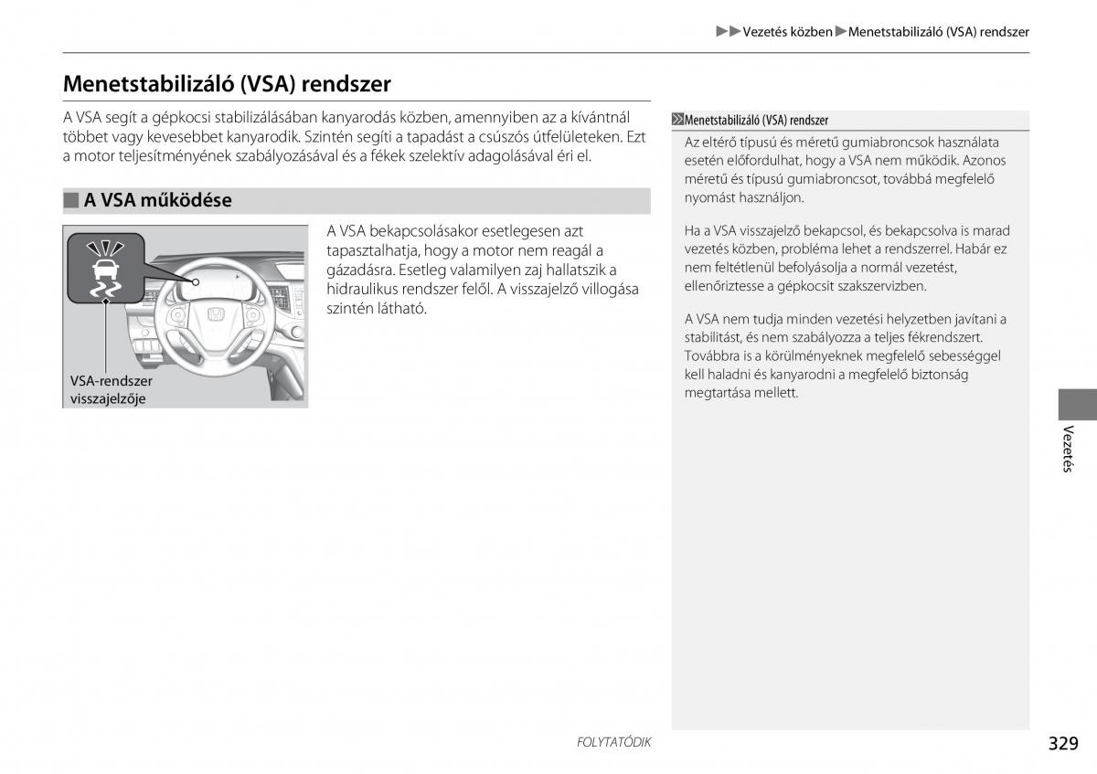 Honda CR V IV 4 Kezelesi utmutato / page 330