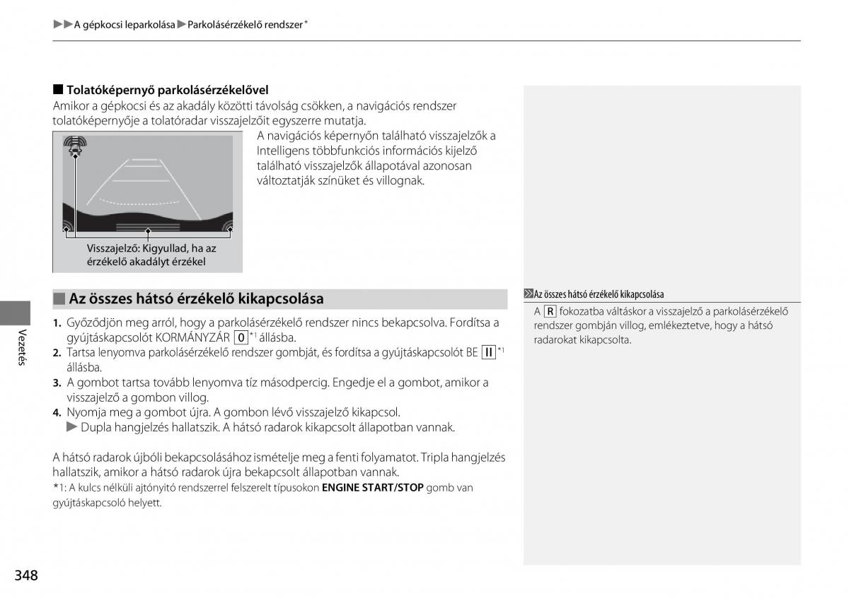 Honda CR V IV 4 Kezelesi utmutato / page 349