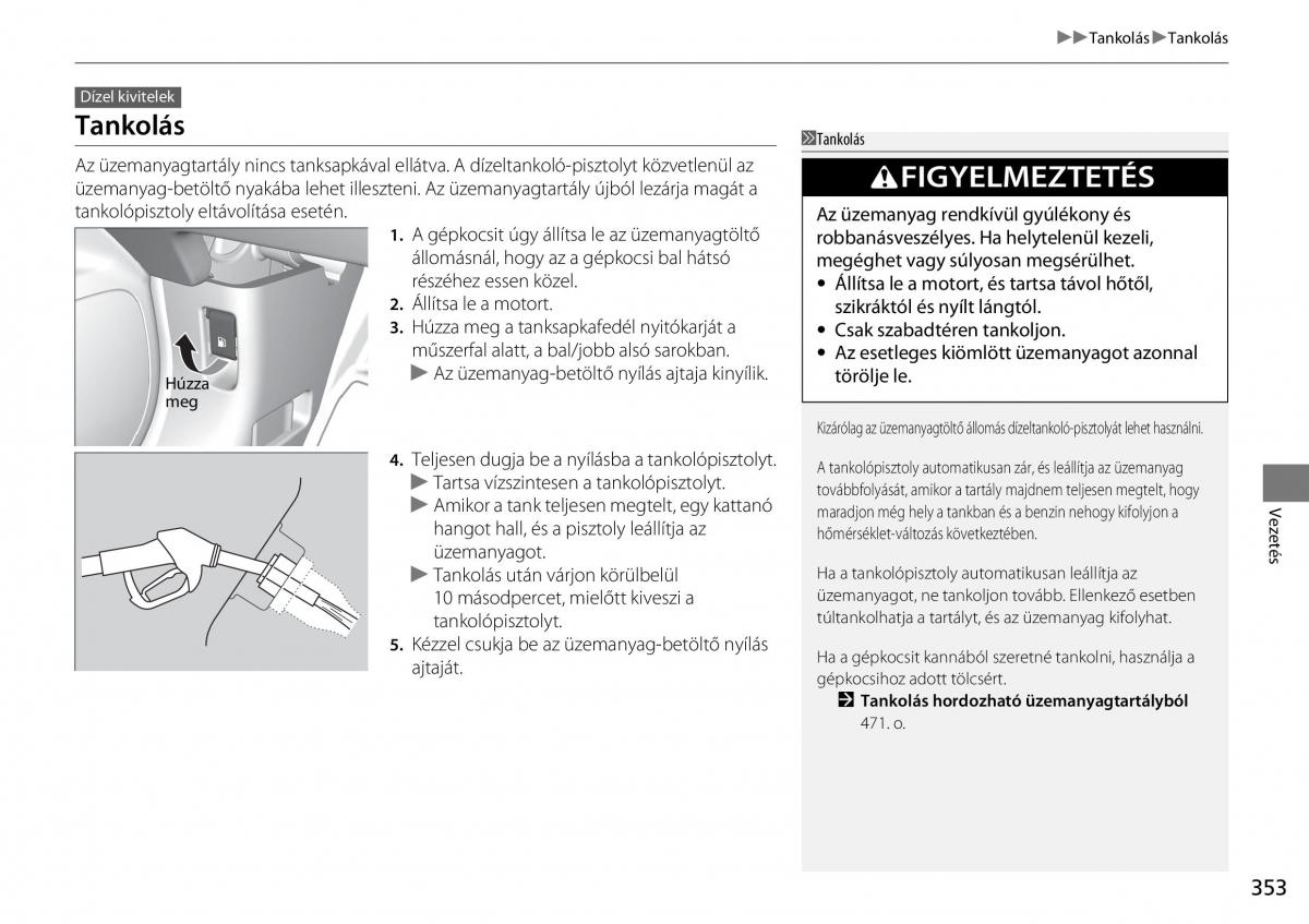 Honda CR V IV 4 Kezelesi utmutato / page 354