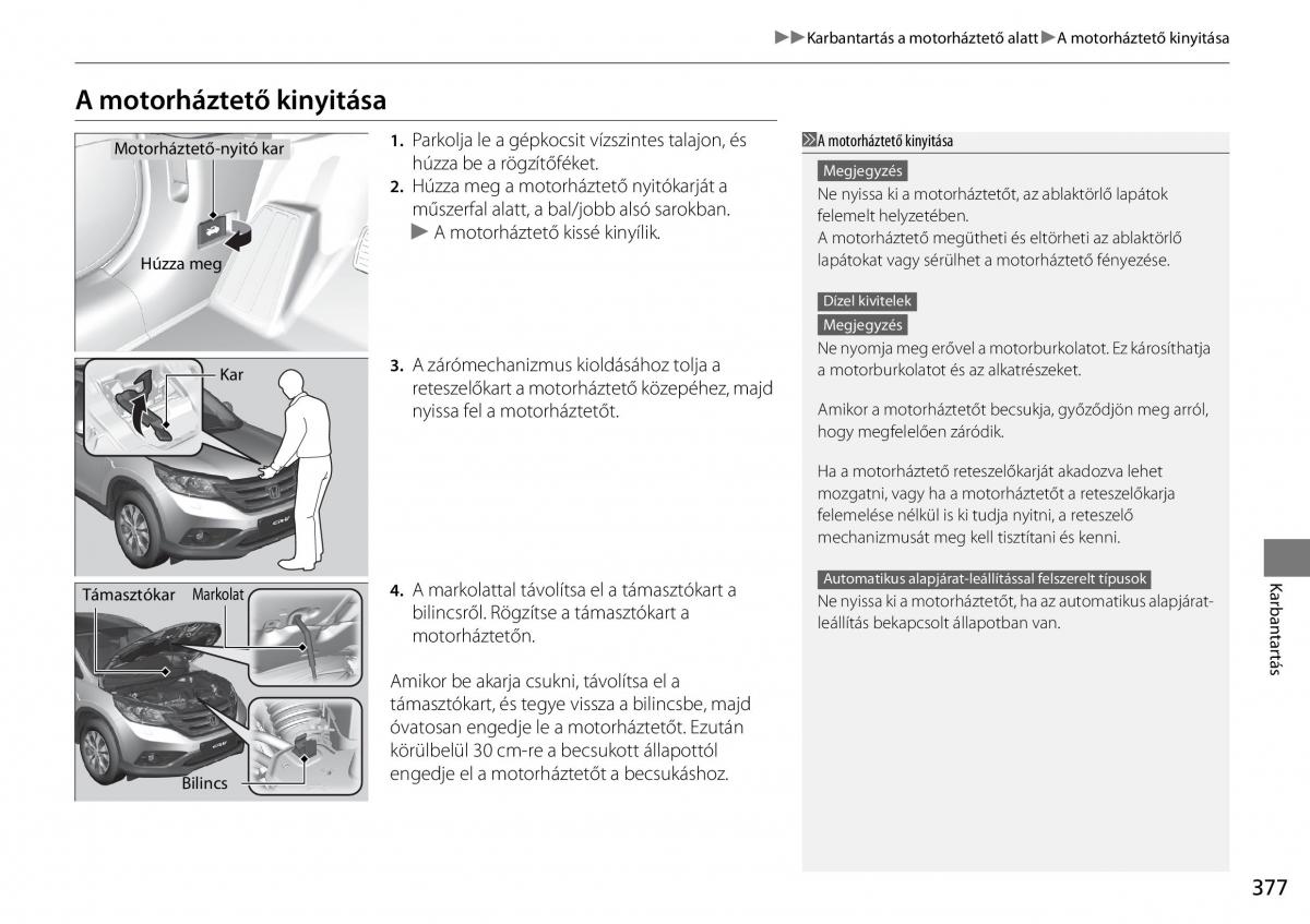 Honda CR V IV 4 Kezelesi utmutato / page 378