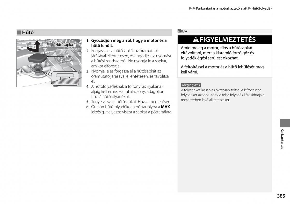 Honda CR V IV 4 Kezelesi utmutato / page 386