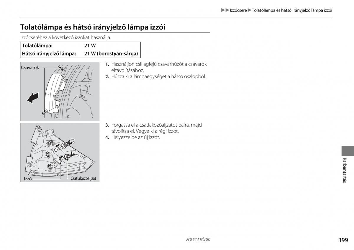 Honda CR V IV 4 Kezelesi utmutato / page 400