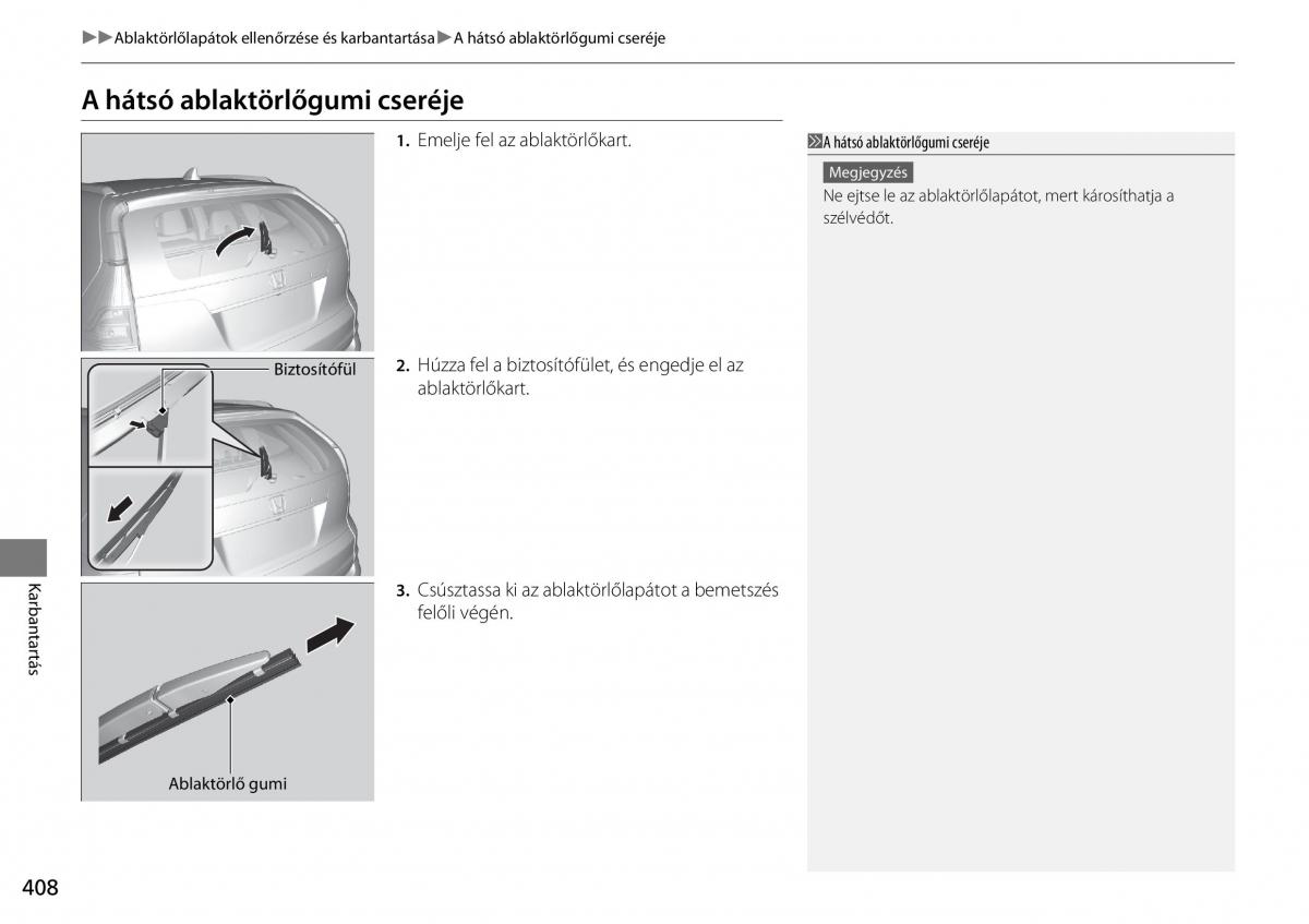 Honda CR V IV 4 Kezelesi utmutato / page 409
