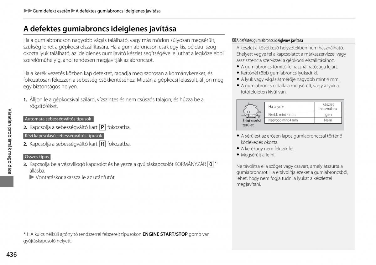 Honda CR V IV 4 Kezelesi utmutato / page 437