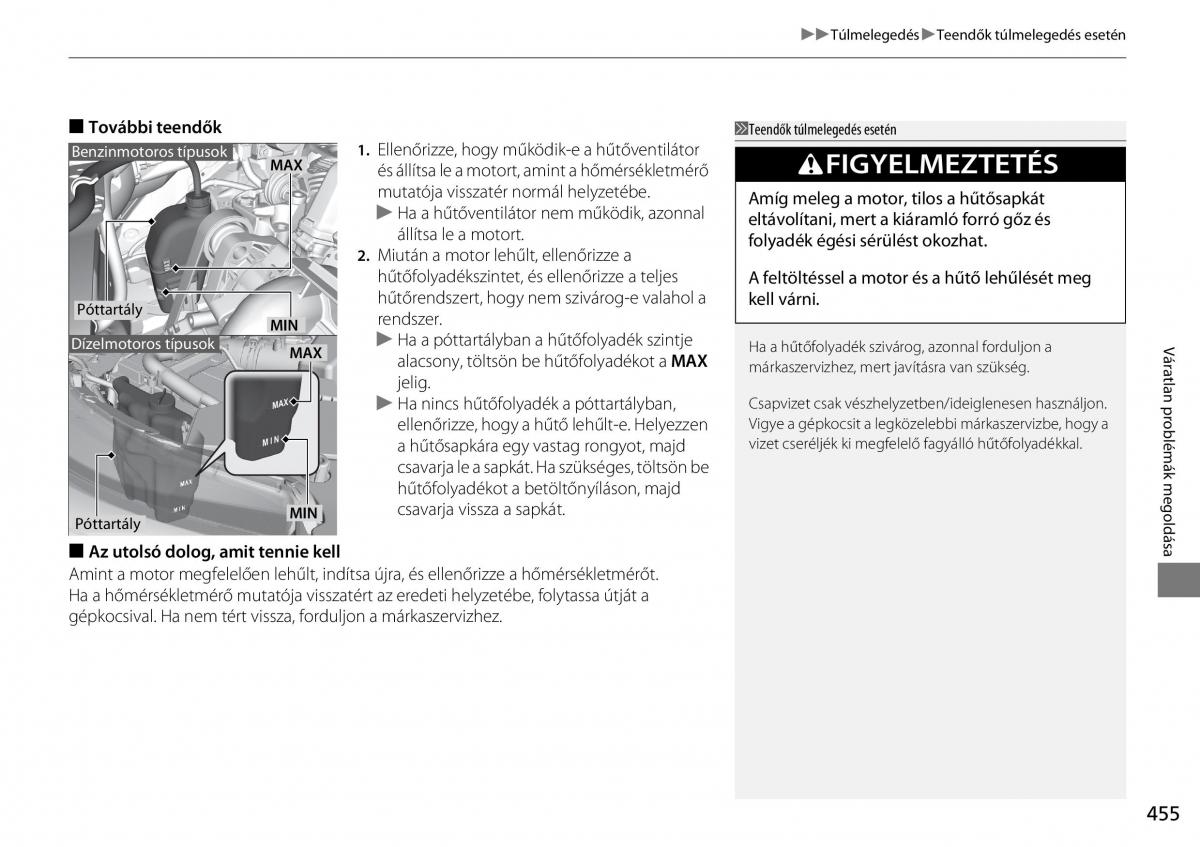 Honda CR V IV 4 Kezelesi utmutato / page 456