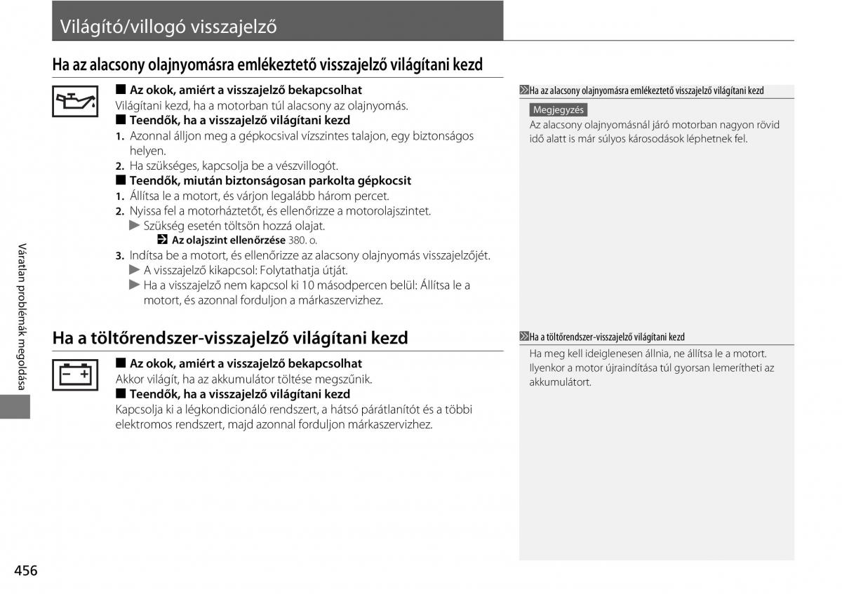 Honda CR V IV 4 Kezelesi utmutato / page 457