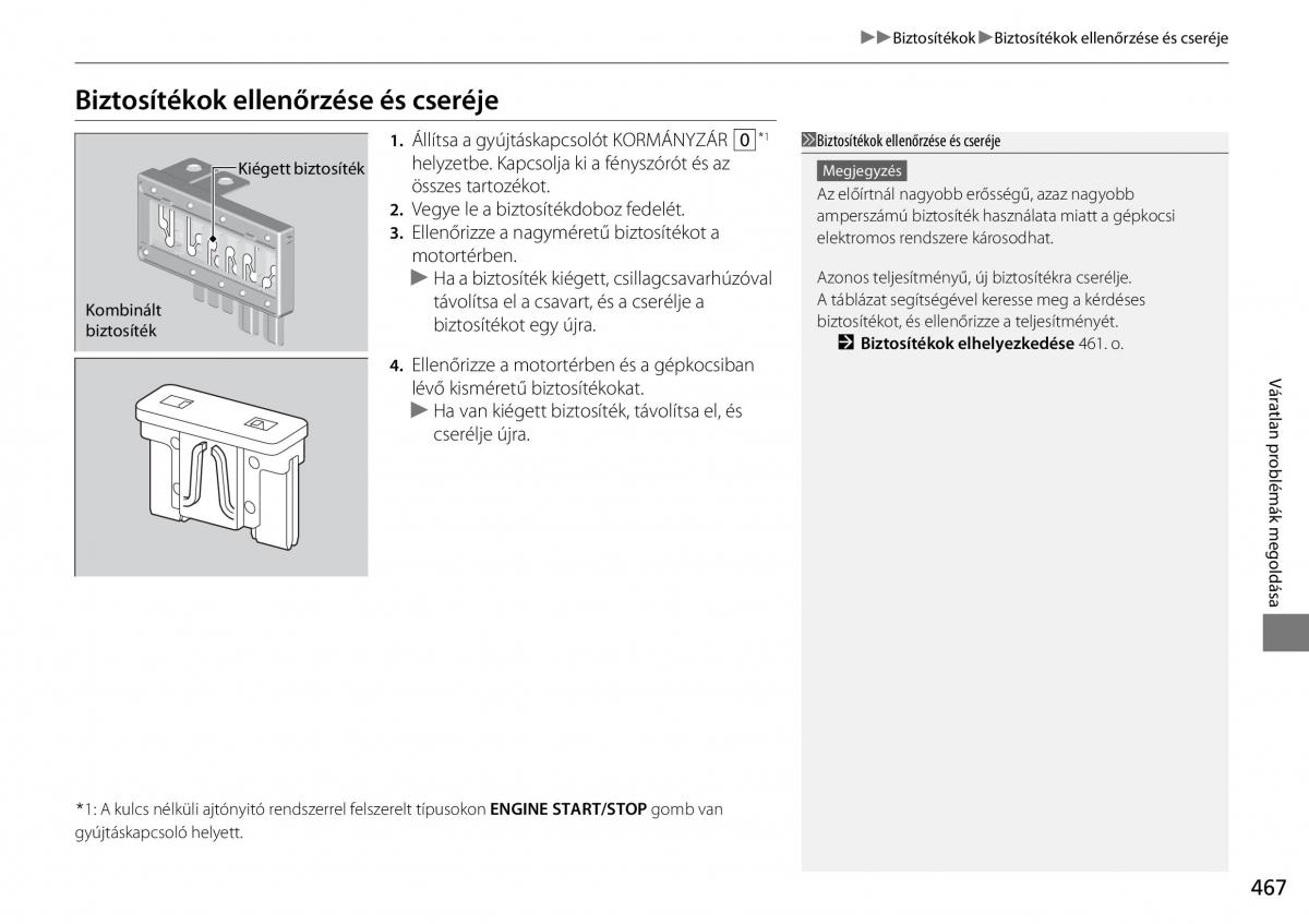 Honda CR V IV 4 Kezelesi utmutato / page 468