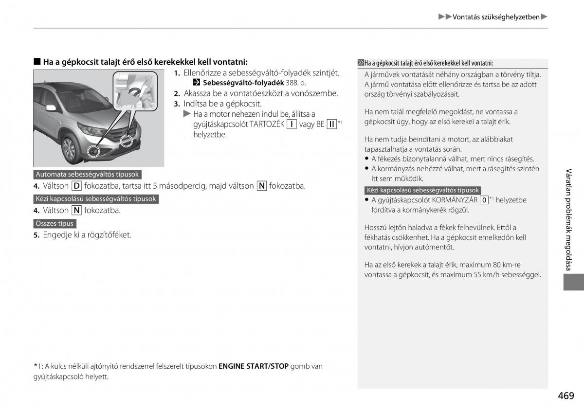 Honda CR V IV 4 Kezelesi utmutato / page 470