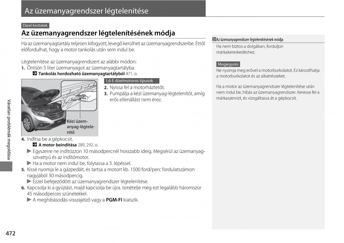 Honda CR V IV 4 Kezelesi utmutato / page 473