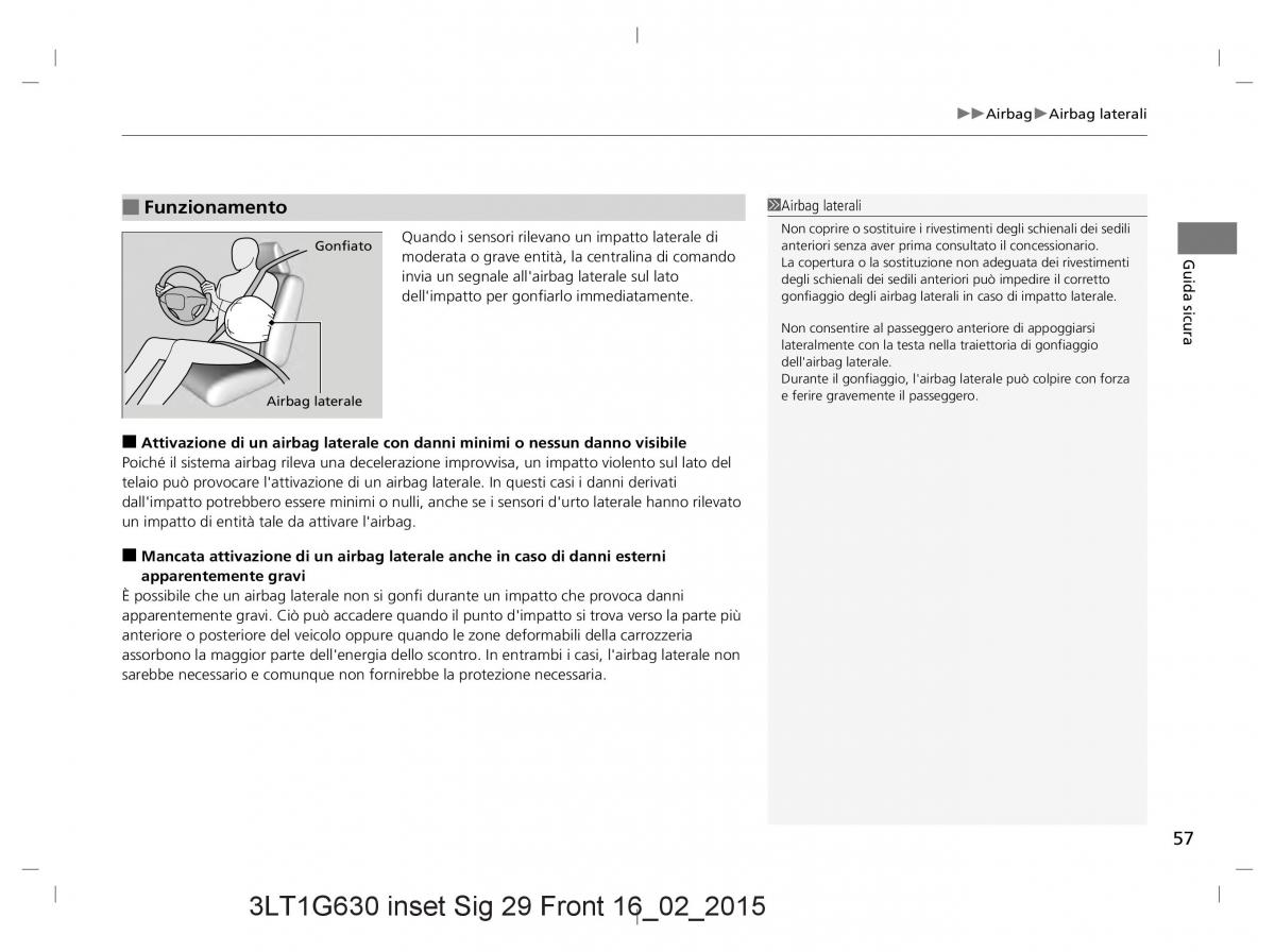 Honda CR V IV 4 manuale del proprietario / page 57