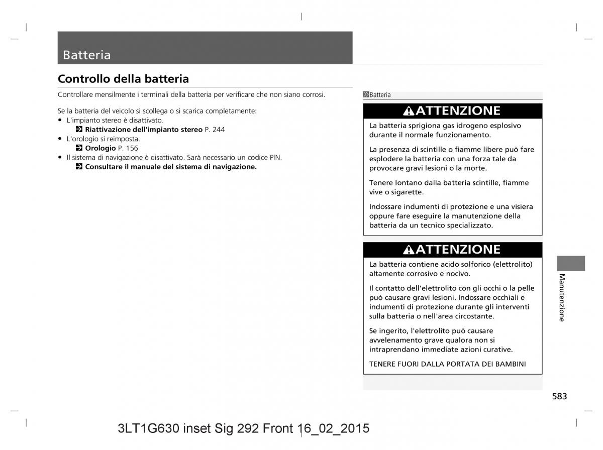 Honda CR V IV 4 manuale del proprietario / page 583