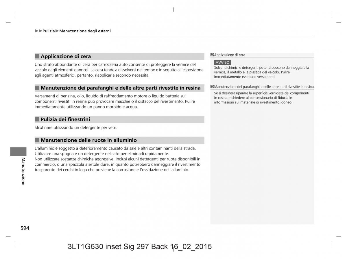 Honda CR V IV 4 manuale del proprietario / page 594