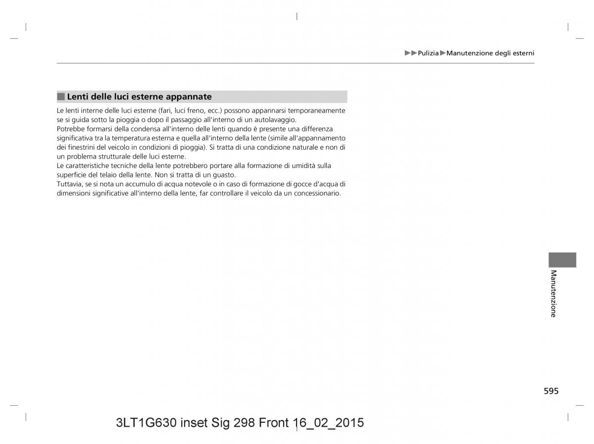 Honda CR V IV 4 manuale del proprietario / page 595