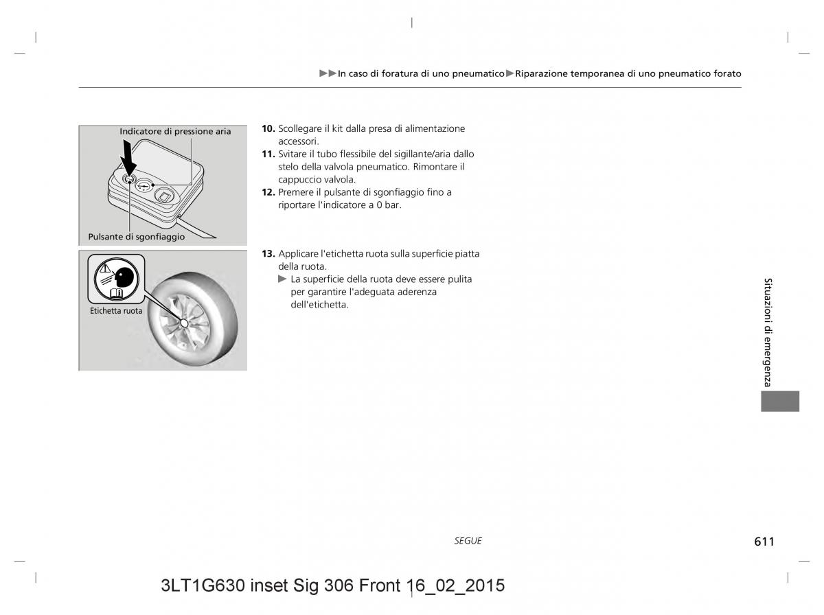 Honda CR V IV 4 manuale del proprietario / page 611