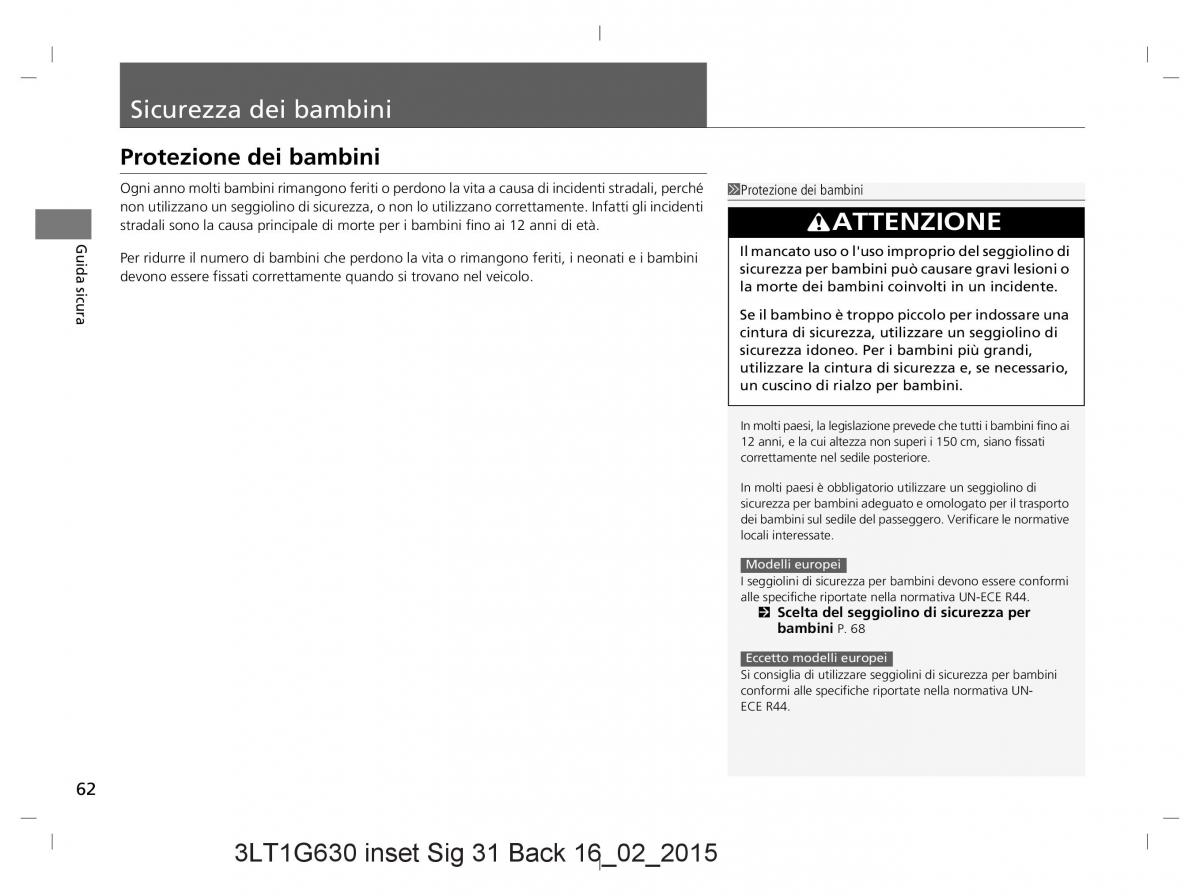 Honda CR V IV 4 manuale del proprietario / page 62