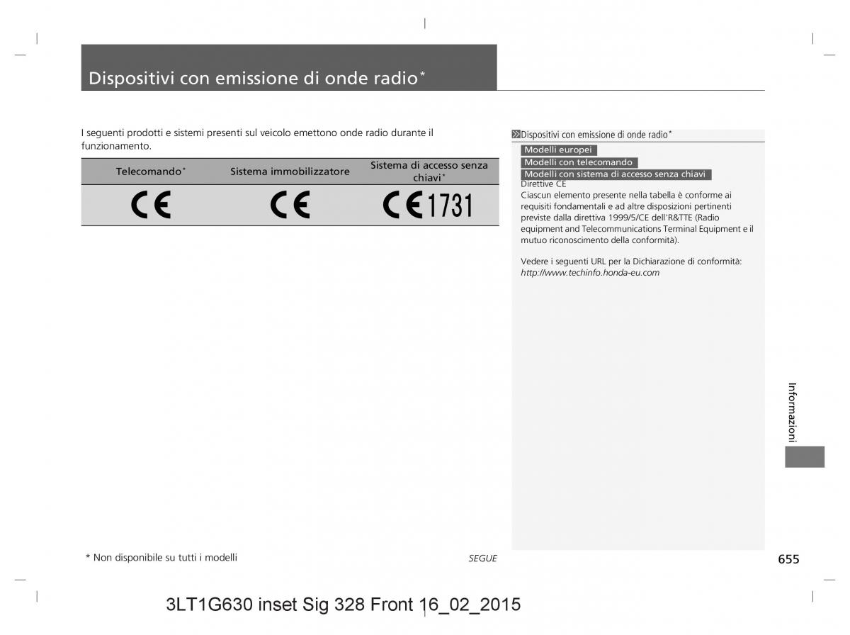 Honda CR V IV 4 manuale del proprietario / page 655