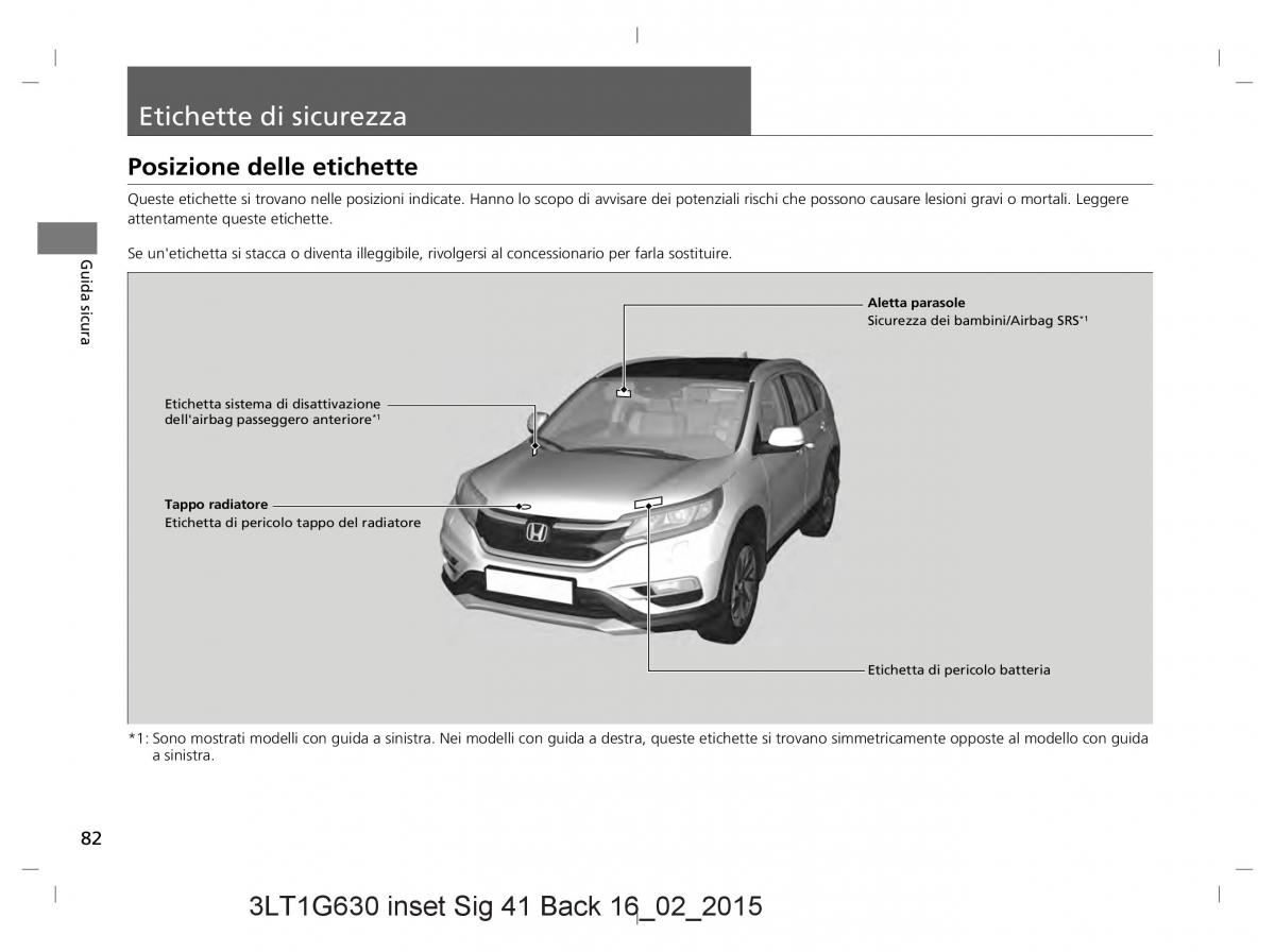 Honda CR V IV 4 manuale del proprietario / page 82