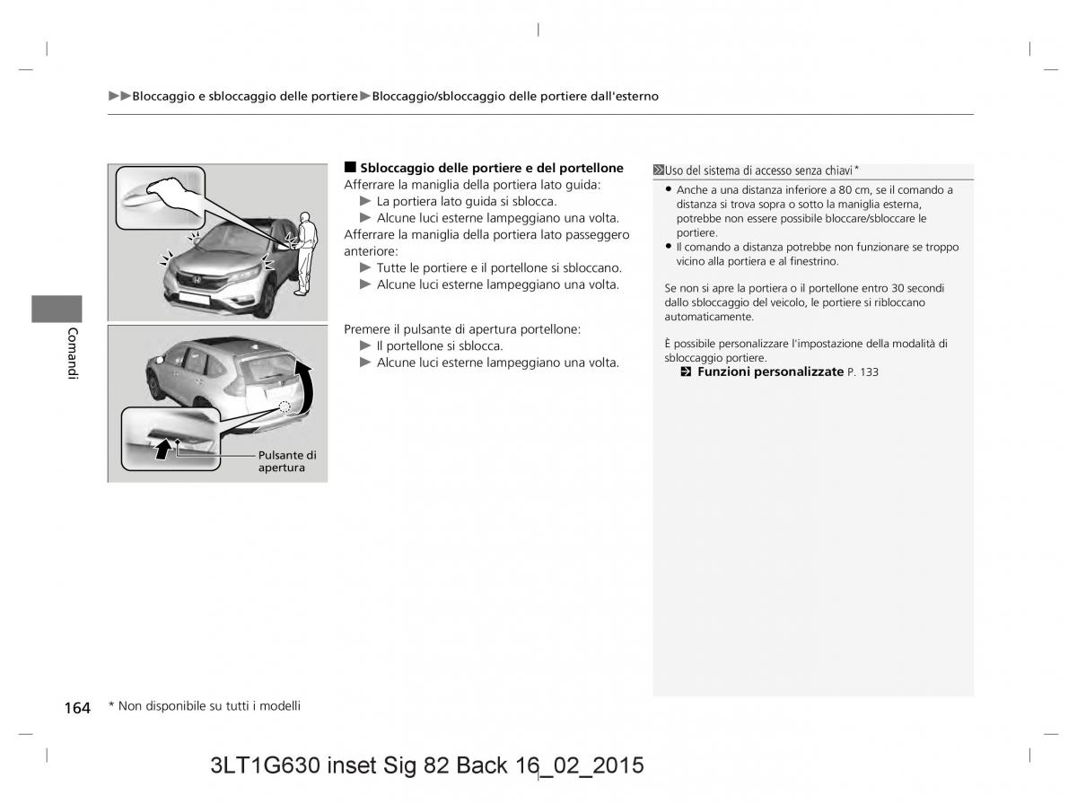 Honda CR V IV 4 manuale del proprietario / page 164