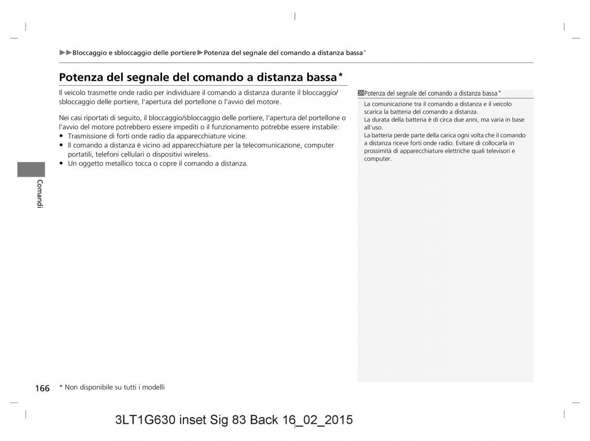 Honda CR V IV 4 manuale del proprietario / page 166