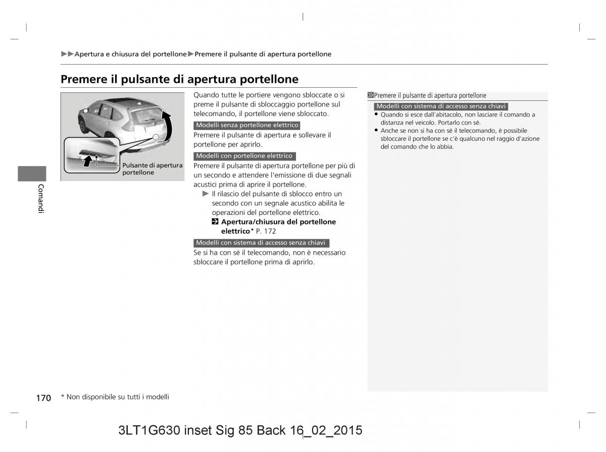 Honda CR V IV 4 manuale del proprietario / page 170